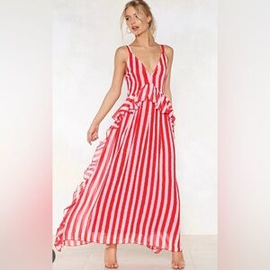 Nasty gal striped maxi dress